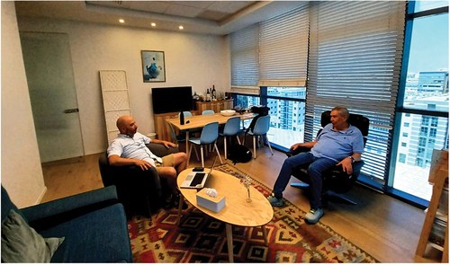 Eldad Ben Aharon conducting an elite oral-history interview